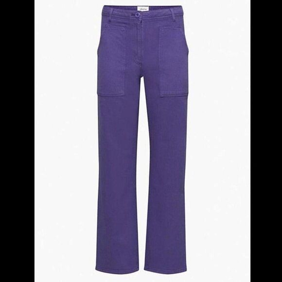 Aritzia Wilfred Free Purple Trousers Modern Utility Pants 12 - Picture 1 of 8